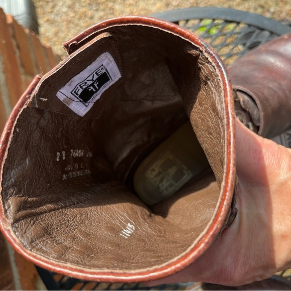 Frye Jenna Disc Short Leather Boots Brown 8 - Picture 11 of 13